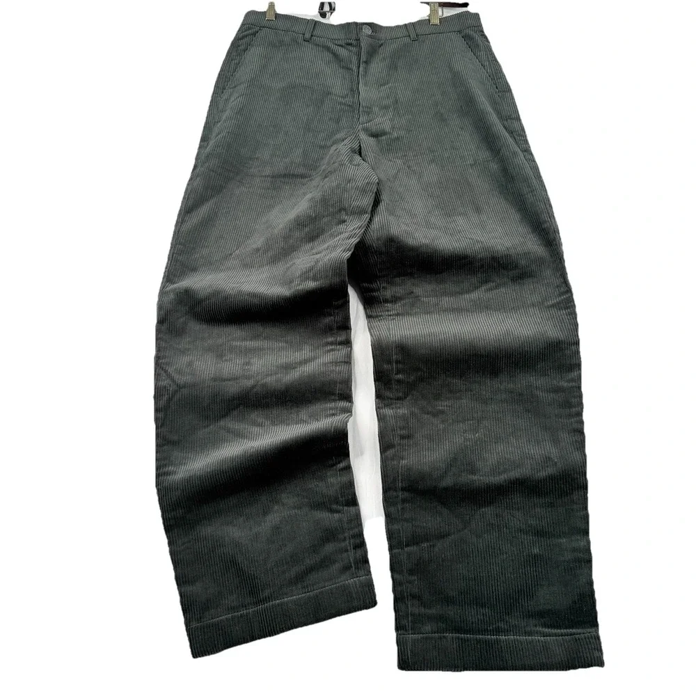 Malbon Corduroy Mens Pants Extremely Rare DarkGreen SZ-34 Casual Golf Korea Made